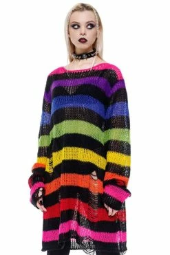 Killstar Over The Rainbow Punk Knit Sweater -Timeless London Shop OverTheRainbowKnitSweater FR1 7c137046 0cbf 41ea 8555 c0ce3f74826a 560x