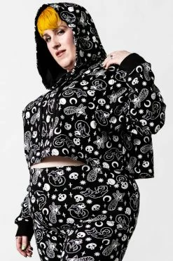 Killstar Purr Off Cropped Hoodie In Black Cat Print! -Timeless London Shop PURR OFF CROPPED HOODIE PLUS F x1600 ae9db3db 0f64 4cc9 af2f c4563ccb9cf5 560x