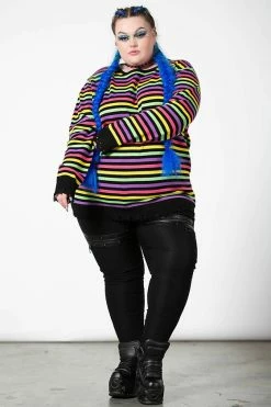 Killstar Rainbow Warrior Knit Sweater -Timeless London Shop RAINBOW WARRIOR PLUS WOMENS C x1600 c6c2864f 0e92 4f22 a480 a82adecfab45 560x