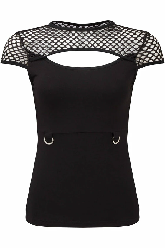 Killstar Ramona Mesh Cap-Sleeve Top 3 Killstar Ramona Mesh Cap-Sleeve Top - Image 3