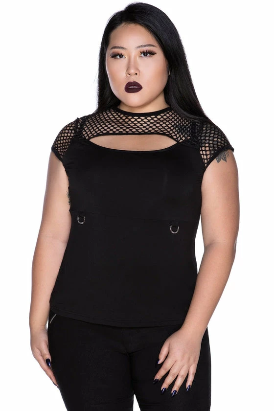 Killstar Ramona Mesh Cap-Sleeve Top 4 Killstar Ramona Mesh Cap-Sleeve Top - Image 4