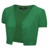MAK Sweaters Cropped Cardigan With Short Sleeves In Kelly Green