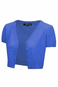 MAK Sweaters Cropped Cardigan With Short Sleeves In Viola