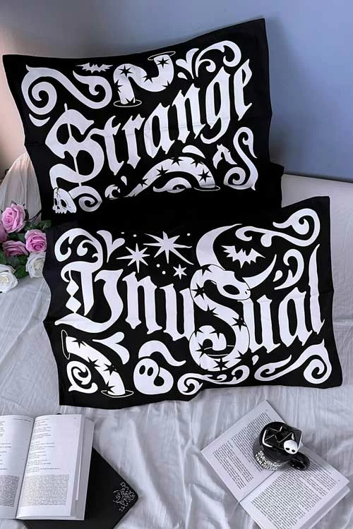 Killstar Strange & Unusual Pillowcase Set GLOW IN THE DARK! 1 Killstar Strange & Unusual Pillowcase Set GLOW IN THE DARK!