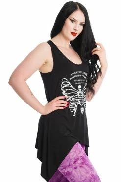 Banned Skeleton Wings Asymmetric Hem Top With Back Cut Outs Ouija Skulls Butterfly -Timeless London Shop TP10443LG67031PURPLE 1643 560x