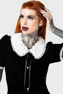 Killstar Trick N'Treat Dress In Black Velvet With Lace Collar -Timeless London Shop TRICK N TREAT DRESS W F x1600 783b4da1 b7af 4fd0 bdc4 ff264b057b4f 560x