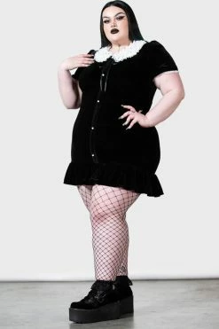 Killstar Trick N'Treat Dress In Black Velvet With Lace Collar -Timeless London Shop TRICK N TREAT DRESS PLUS W D x1600 0747cbc4 6e46 4f07 9af0 054f3f1902f4 560x