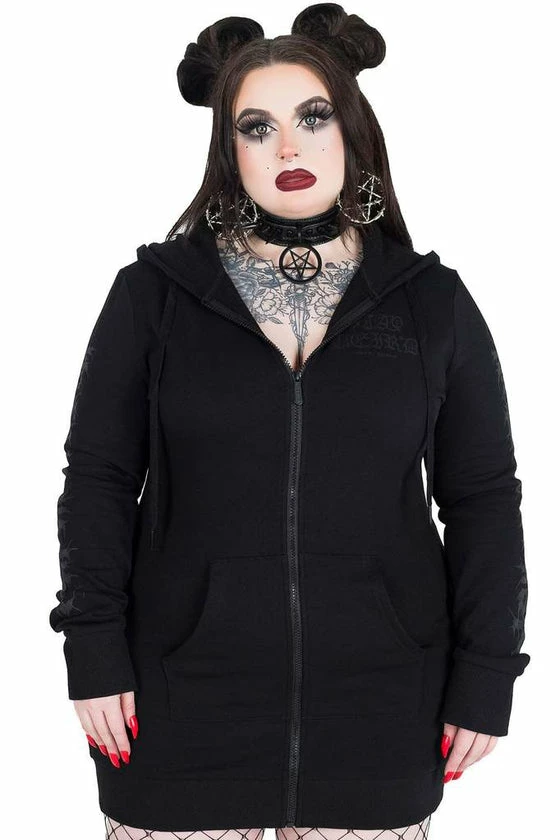 Killstar Weirdo Hooded Dress In Black 2 Killstar Weirdo Hooded Dress In Black - Image 2