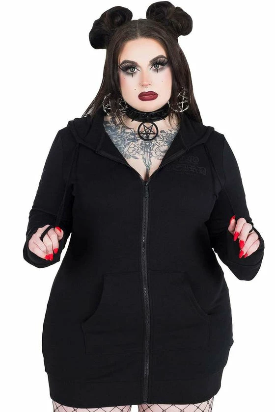 Killstar Weirdo Hooded Dress In Black 3 Killstar Weirdo Hooded Dress In Black - Image 3