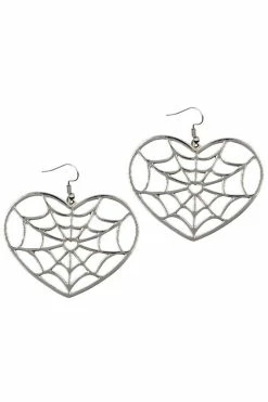 Kreepsville 666 Large Web Heart Earrings