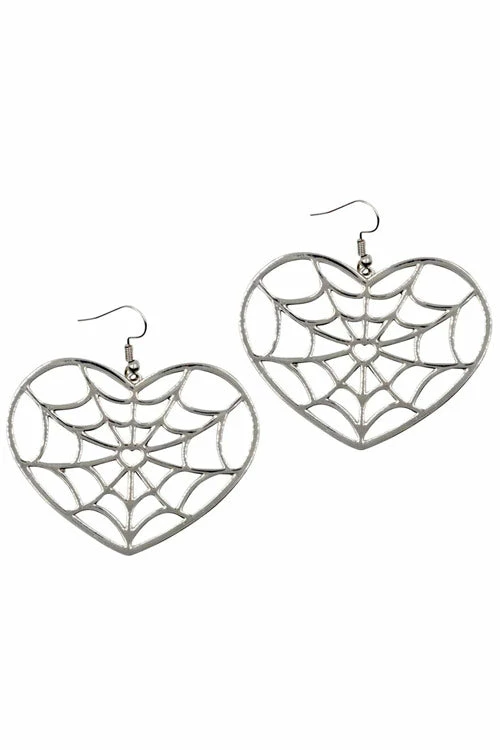 Kreepsville 666 Large Web Heart Earrings 1 Kreepsville 666 Large Web Heart Earrings