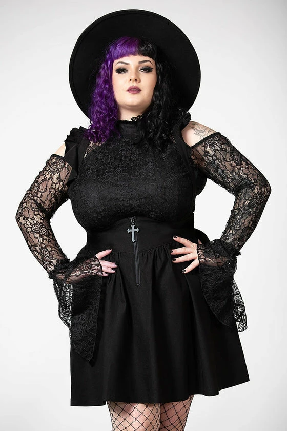 Killstar Yuna Suspender Skirt Ruffled Shoulders 8 Killstar Yuna Suspender Skirt Ruffled Shoulders - Image 8