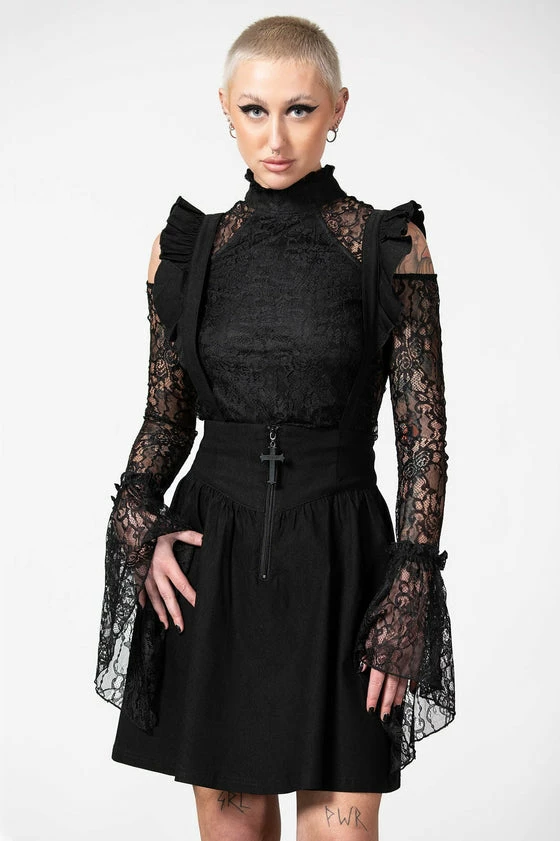 Killstar Yuna Suspender Skirt Ruffled Shoulders 10 Killstar Yuna Suspender Skirt Ruffled Shoulders - Image 10