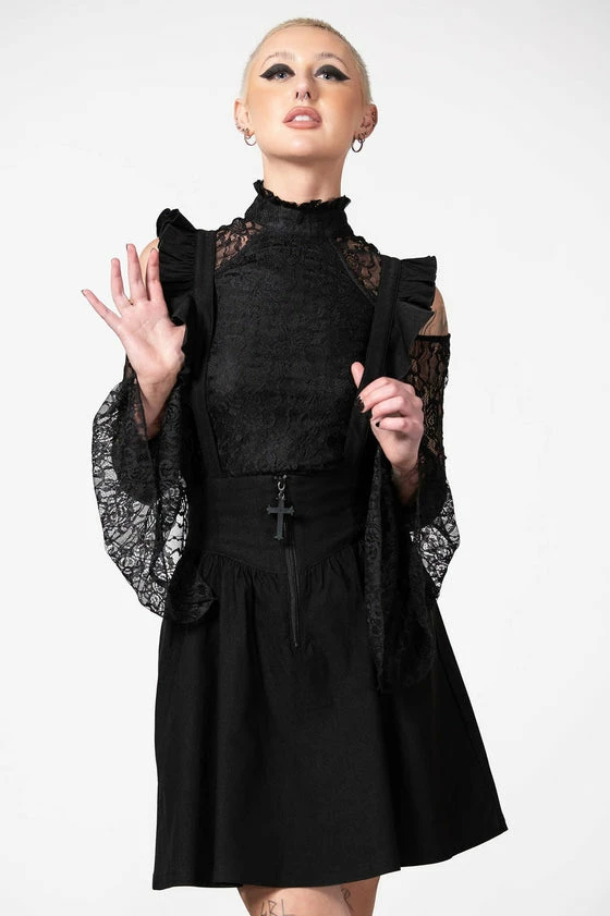 Killstar Yuna Suspender Skirt Ruffled Shoulders 11 Killstar Yuna Suspender Skirt Ruffled Shoulders - Image 11