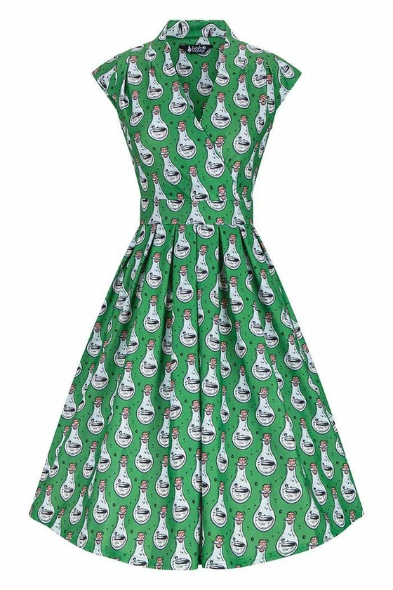 Lady Vintage Eva Dress In Potions Print 1 Lady Vintage Eva Dress In Potions Print