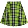Collectif Daria Pleated Mini Skirt In Frogs Breath Tartan
