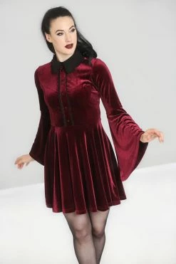 Hell Bunny Prudence Dress -Timeless London Shop hlb40015 prudence dress wine 03 1 560x