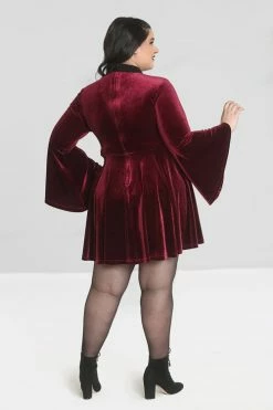 Hell Bunny Prudence Dress -Timeless London Shop hlb40015p prudence dress wine 03 560x