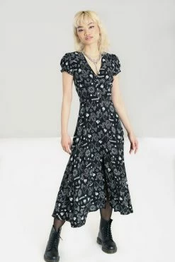 Hell Bunny Hello Goodbye Dress Maxi Ouija Halloween Print 16 Hell Bunny Hello Goodbye Dress Maxi Ouija Halloween Print -Timeless London Shop hlb40188 hello goodbye dress blk 01 560x