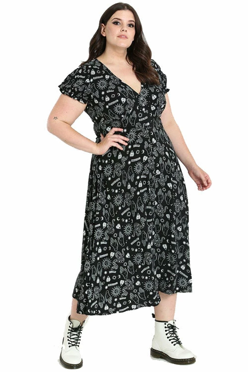 Hell Bunny Hello Goodbye Dress Maxi Ouija Halloween Print 1 Hell Bunny Hello Goodbye Dress Maxi Ouija Halloween Print