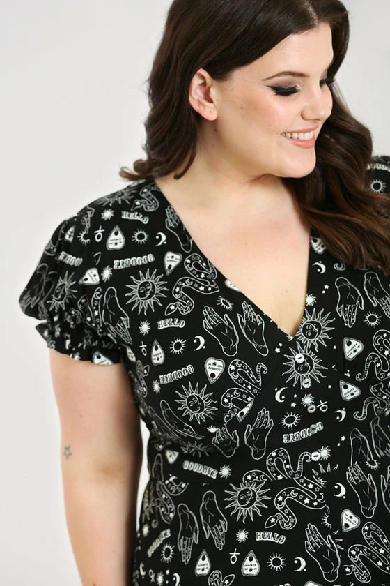 Hell Bunny Hello Goodbye Dress Maxi Ouija Halloween Print 8 Hell Bunny Hello Goodbye Dress Maxi Ouija Halloween Print - Image 8