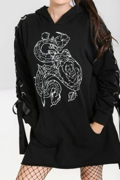 Hell Bunny Medusa Oversized Hoodie Dress Loungewear Collection -Timeless London Shop hlb40222 medusa hoodie dress black 04 1 1 acf7dd9a c188 433d 9795 33fc9edf6d4b 560x