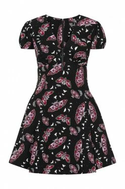 Hell Bunny In The Moonlight Mini Dress Moths -Timeless London Shop hlb40229 in the moonlight mini dress black 10 2 1 560x