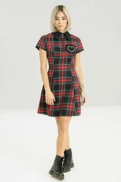 Hell Bunny Heather Mini Dress Tartan With Collar -Timeless London Shop hlb40238 heather mini dress red black 04 ae566ee0 d594 4685 b108 7ce0eb22aefd 560x