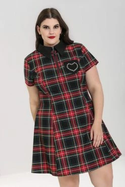 Hell Bunny Heather Mini Dress Tartan With Collar -Timeless London Shop hlb40238p heather mini dress 01 d19c50f9 3af2 40d9 8b90 6762a24c578c 560x