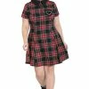 Hell Bunny Heather Mini Dress Tartan With Collar