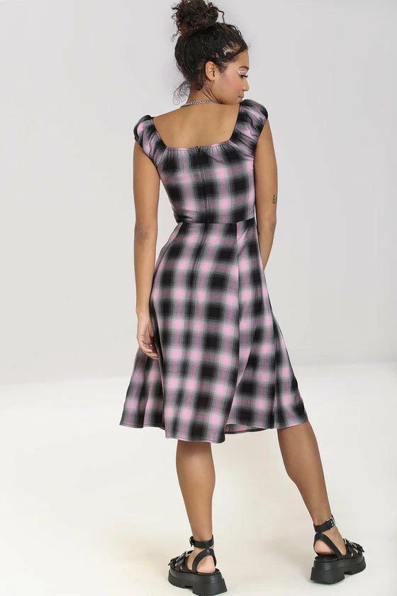 Hell Bunny Hayley Dress Pink Check Tartan Grunge 5 Hell Bunny Hayley Dress Pink Check Tartan Grunge - Image 5