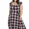 Hell Bunny Hayley Dress Pink Check Tartan Grunge