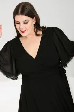 Hell Bunny Liara Dress Flowy Gothic Wrap Around -Timeless London Shop hlb40271p liara dress blk 02 7 560x