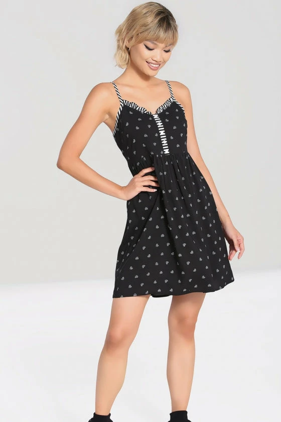 Hell Bunny Ribcage Babydoll Dress Ribcage Hearts With Stripe Detail 6 Hell Bunny Ribcage Babydoll Dress Ribcage Hearts With Stripe Detail - Image 6