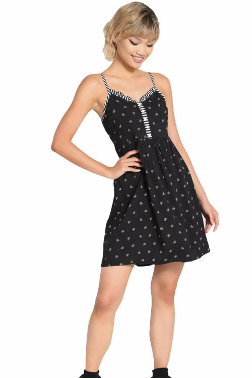 Hell Bunny Ribcage Babydoll Dress Ribcage Hearts With Stripe Detail 1 Hell Bunny Ribcage Babydoll Dress Ribcage Hearts With Stripe Detail