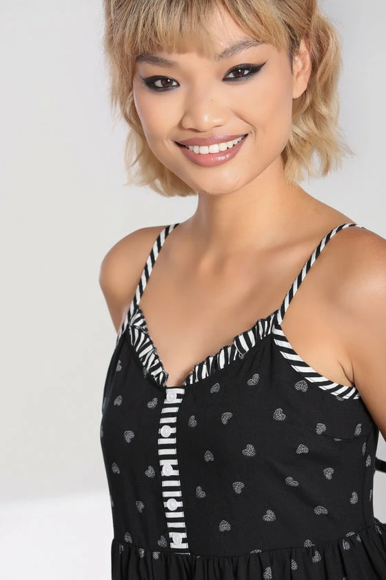 Hell Bunny Ribcage Babydoll Dress Ribcage Hearts With Stripe Detail 13 Hell Bunny Ribcage Babydoll Dress Ribcage Hearts With Stripe Detail - Image 13