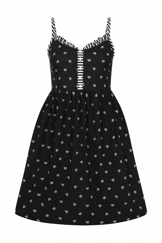 Hell Bunny Ribcage Babydoll Dress Ribcage Hearts With Stripe Detail 9 Hell Bunny Ribcage Babydoll Dress Ribcage Hearts With Stripe Detail - Image 9