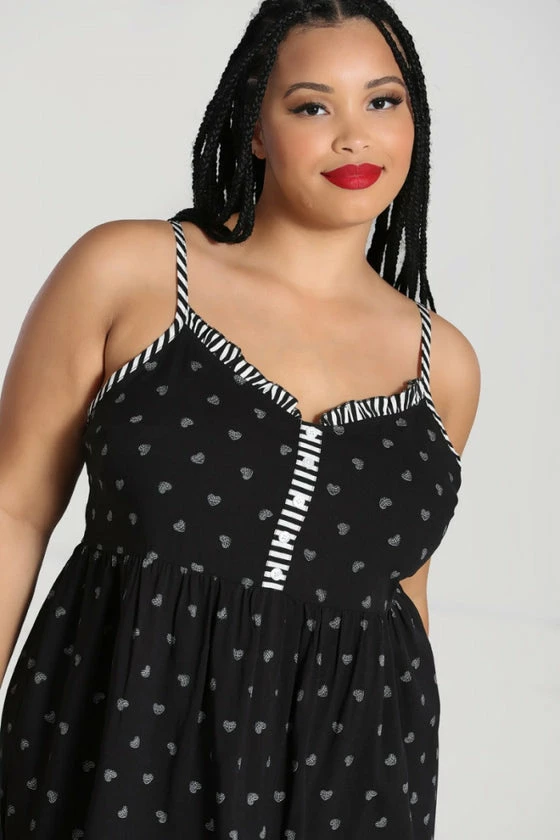 Hell Bunny Ribcage Babydoll Dress Ribcage Hearts With Stripe Detail 4 Hell Bunny Ribcage Babydoll Dress Ribcage Hearts With Stripe Detail - Image 4