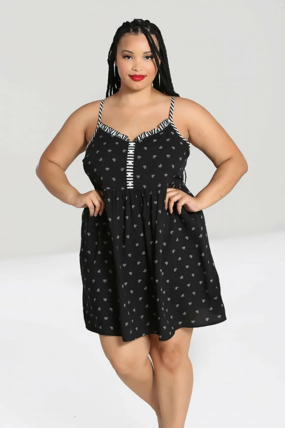 Hell Bunny Ribcage Babydoll Dress Ribcage Hearts With Stripe Detail 5 Hell Bunny Ribcage Babydoll Dress Ribcage Hearts With Stripe Detail - Image 5