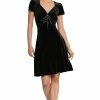 Hell Bunny Morticia Mid Dress Black Velvet With Rhinestone Web Design
