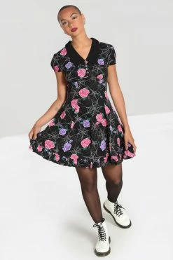 Hell Bunny Eloise Mini Dress Floral Print With Webs 14 Hell Bunny Eloise Mini Dress Floral Print With Webs -Timeless London Shop hlb40283 eloise mini dress blk 03 560x