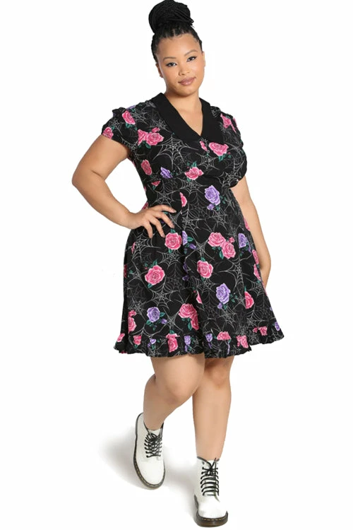 Hell Bunny Eloise Mini Dress Floral Print With Webs 1 Hell Bunny Eloise Mini Dress Floral Print With Webs