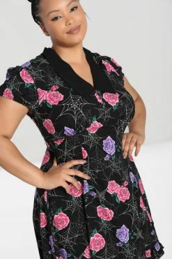 Hell Bunny Eloise Mini Dress Floral Print With Webs 17 Hell Bunny Eloise Mini Dress Floral Print With Webs -Timeless London Shop hlb40283p eloise mini dress blk 03 560x