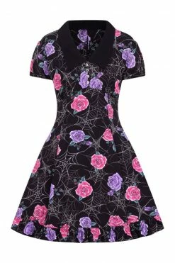 Hell Bunny Eloise Mini Dress Floral Print With Webs 18 Hell Bunny Eloise Mini Dress Floral Print With Webs -Timeless London Shop hlb40283z eloise mini dress blk 10 2 560x