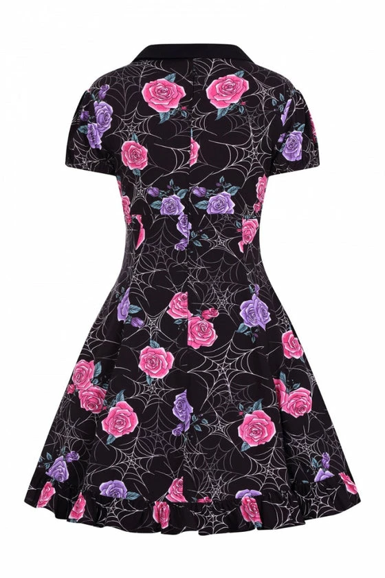 Hell Bunny Eloise Mini Dress Floral Print With Webs 9 Hell Bunny Eloise Mini Dress Floral Print With Webs - Image 9