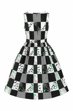 Hell Bunny Annie 50's Dress Halloween Bats -Timeless London Shop hlb40287z annie 50s dress blk wht 11 560x