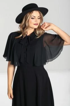 Hell Bunny Isabelle Mid Dress Shawl Detail 15 Hell Bunny Isabelle Mid Dress Shawl Detail -Timeless London Shop hlb40295 isabelle dress blk 03 1 1 560x