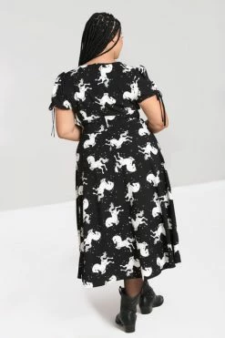 Hell Bunny Sullivan Maxi Dress Cute Horse Print -Timeless London Shop hlb40305p sullivan maxi dress blk wht 02 560x