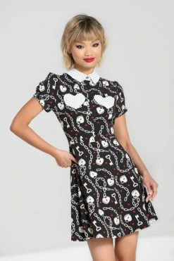 Hell Bunny Heart Lock Mini Dress -Timeless London Shop hlb40311 heart lock mini dress blk 01 560x