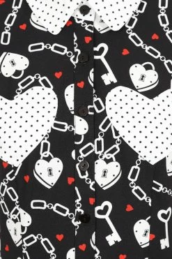 Hell Bunny Heart Lock Mini Dress -Timeless London Shop hlb40311 heart lock mini dress blk wht 12 1 560x